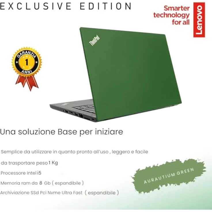 Lenovo Edition, Laptop Intel Core i5, gebrauchsfertig mit Office-Paket 365, 14-Zoll-HD-Display, 8 GB RAM, 256 GB SSD, italienische Garantie – Bild 4