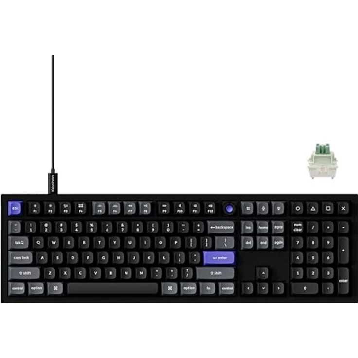 Keychron Q6 HE, Kabelgebundene Hall-Effekt-Tastatur mit Hot-Swap-fähigen Schnellauslöser-Magnetschaltern, 8000 Hz Polling-Rate, Full-Size Layout, Aluminium, Custom RGB, Schwarz für Mac, Windows, Linux – Bild 1