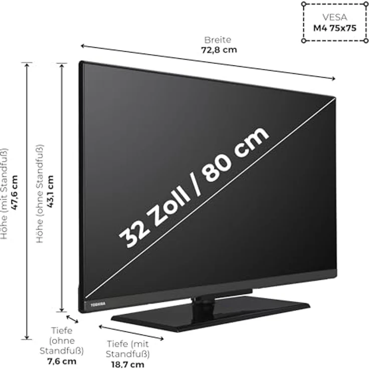 Toshiba QLED TV 32QV3F63DA, 32 Zoll Smart TV mit Full HD, HDR, Triple-Tuner und Bluetooth – Bild 3