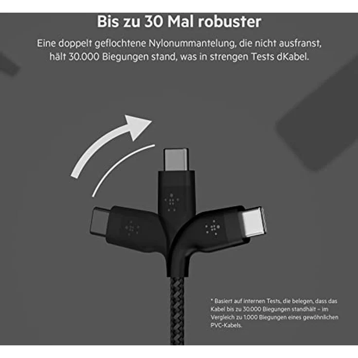 Belkin Flex USB-C-USB-C bis 60W 3m, schwarz CAB011bt3MBK – Bild 7