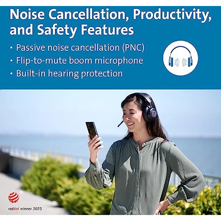 Kensington H3000 Over-Ear Bluetooth Kopfhörer mit Mikrofon, Windows- und Mac-kompatibles kabelloses Headset, mit Noice-Cancelling, USB-C-Ladekabel und Tragetasche (K83452WW) – Bild 4
