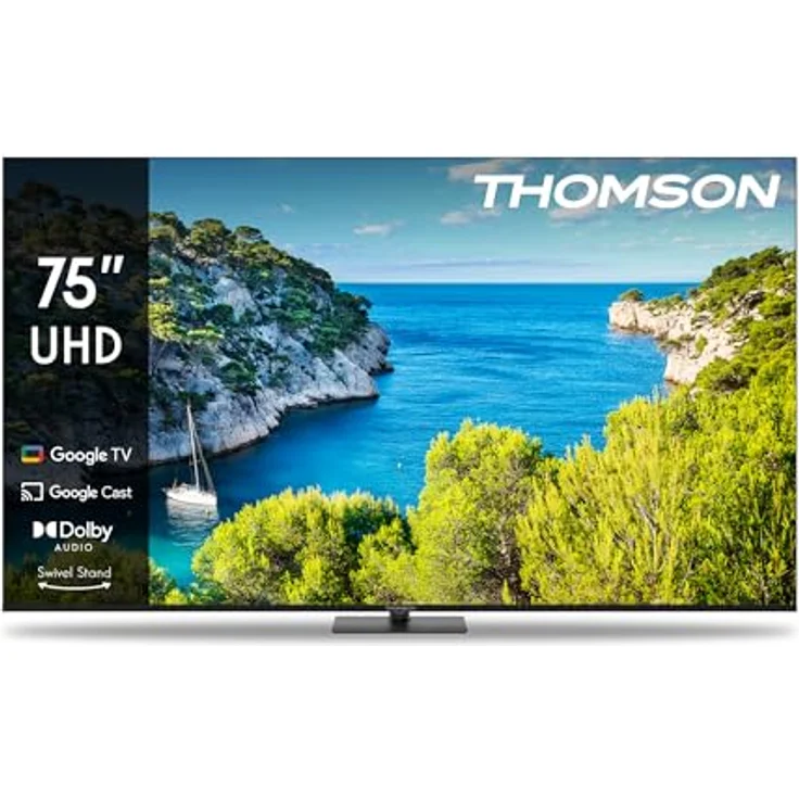 Thomson 75UG5C14, 75 Zoll (190cm) 4K Ultra HD Smart Google TV mit Wi-Fi, Dolby Audio, HDR10, Bluetooth 5.1, Triple-Tuner und HDMI – Bild 1