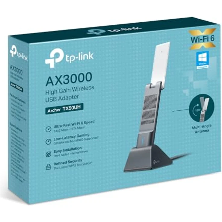 TP-Link Archer TX50UH, WLAN-Adapter mit 3000 Mbit/s, Schwarz, Wi-Fi 6, USB 3.2, Ideal für PC/Laptop – Bild 9