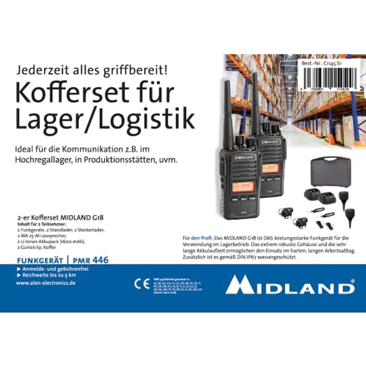 Midland G18 2er Kofferset Funkgerät Schwarz – Bild 9