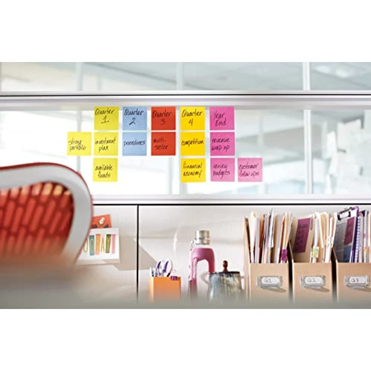 Post-it Super Sticky Z-Notes Haftnotizblock, 76x76 mm, extra starke Haftung, 16 Stück in immergrün, ultragelb, powerpink und paradiseblau – Bild 11
