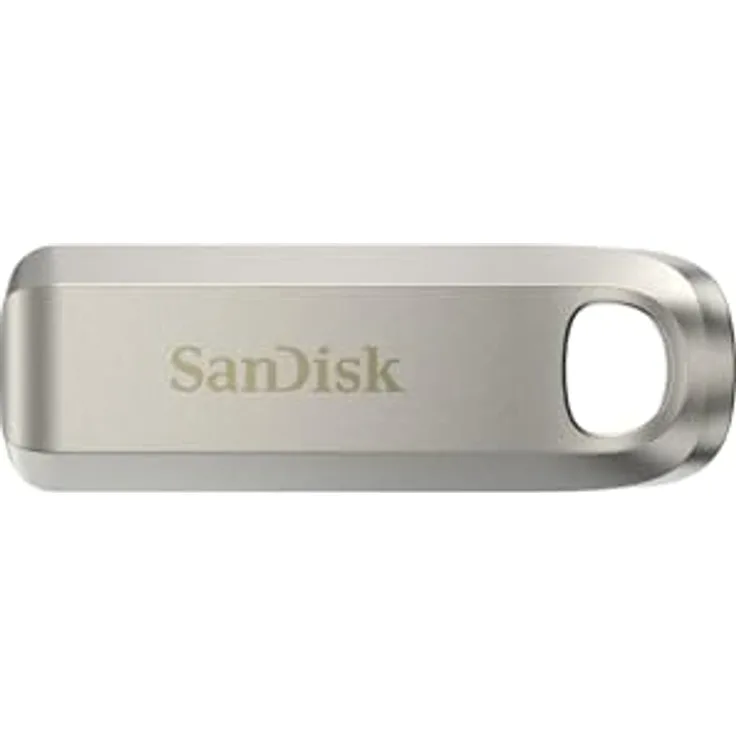 SanDisk Ultra Luxe USB-Type-C-Laufwerk 128 GB (USB-Type-C-Flash-Laufwerk, USB-3.2-Gen-1, Metalldesign, 300 MB/s Lesen, Schlüsselbundöse) Silber