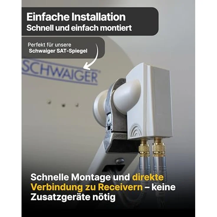 Schwaiger extrem hitzebeständig Sun Protect Twin-LNB hellgrau – Bild 5