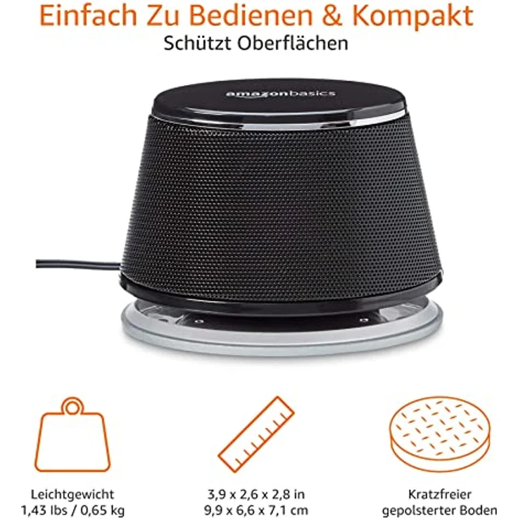 Amazon Basics - PC-Lautsprecher mit dynamischem Sound, USB-Betrieb, Schwarz, 2 Stück, 1 Paire – Bild 4