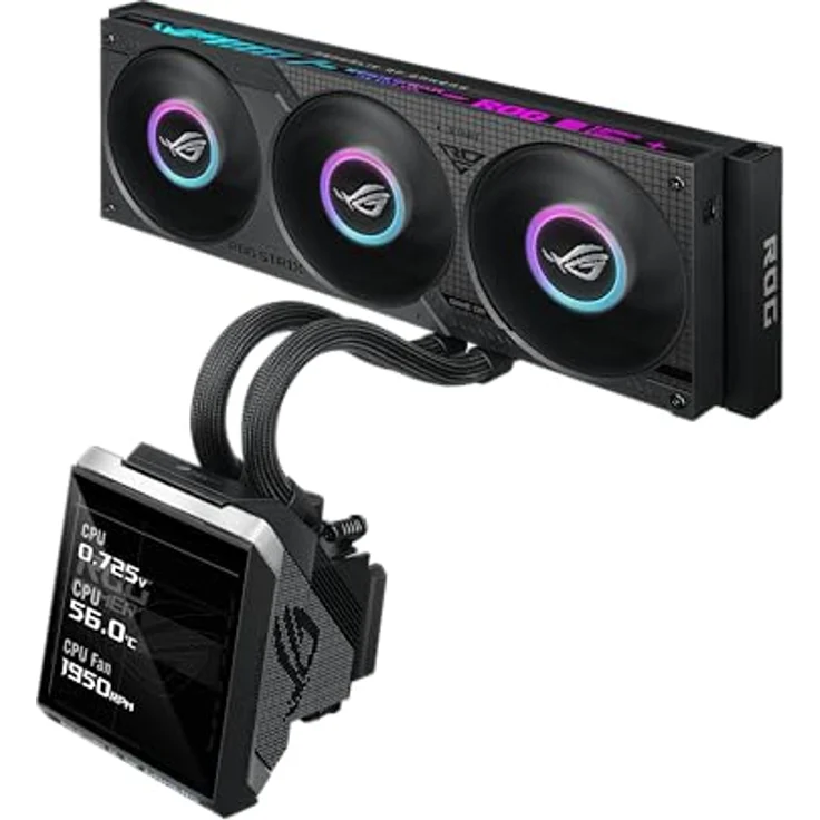 ASUS ROG Strix SLC IV 360 ARGB LCD All-in-One Flüssig-CPU-Wasserkühlung, Hochleistungs-Pumpe mit Mikrokanal-Kupferplatte und 5,08 Zoll IPS-Display – Bild 1