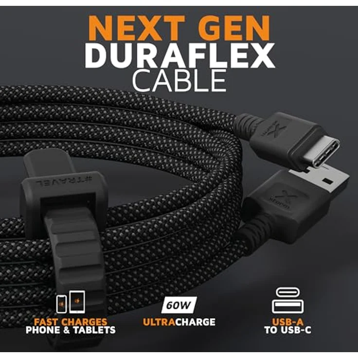 Xtorm Next Gen USB-A zu USB-C Kabel, 3 Meter, extra flexibel und langlebig, schwarz – Bild 2
