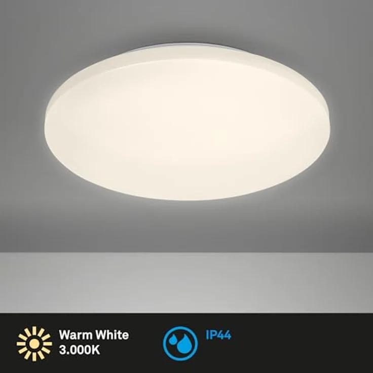 BRILONER LED Deckenlampe Bad IP44, warmweißes Licht, 340 mm, Weiß – Bild 2