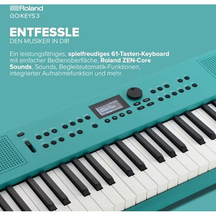 Roland GO:KEYS 3 Music Creation Keyboard | 61 Tasten | ZEN-Core Engine mit über 1000 internen Sounds | Integrierte Stereolautsprecher | Bluetooth Audio/MIDI - Turquoise – Bild 2