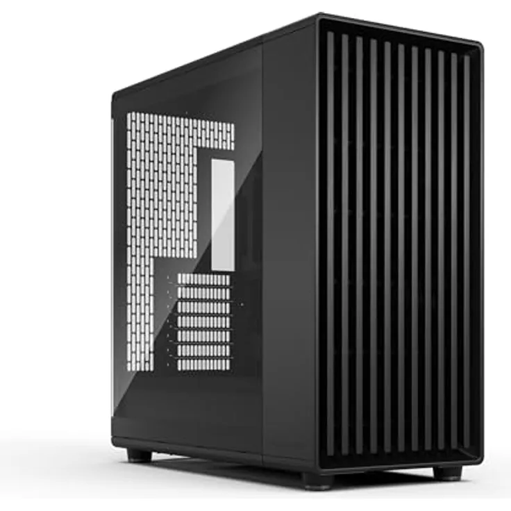 Fractal Design North XL Momentum Black, PC-Gaming-Gehäuse mit Glas-Seitenfenster, Front aus echtem geschwärztem Eichenholz, drei 14" Momentum-Lüfter, ATX-/E-ATX Unterstützung