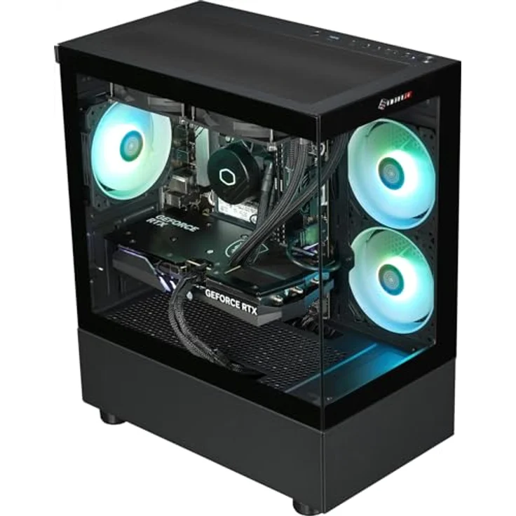 kiebel.de Gaming PC InvaderXS 14, Intel Core i7-14700KF, 32GB DDR4, NVIDIA RTX 5070 12GB, 1TB SSD, Windows 11, schwarz, kompakte Bauweise mit RGB-Lüfter – Bild 4