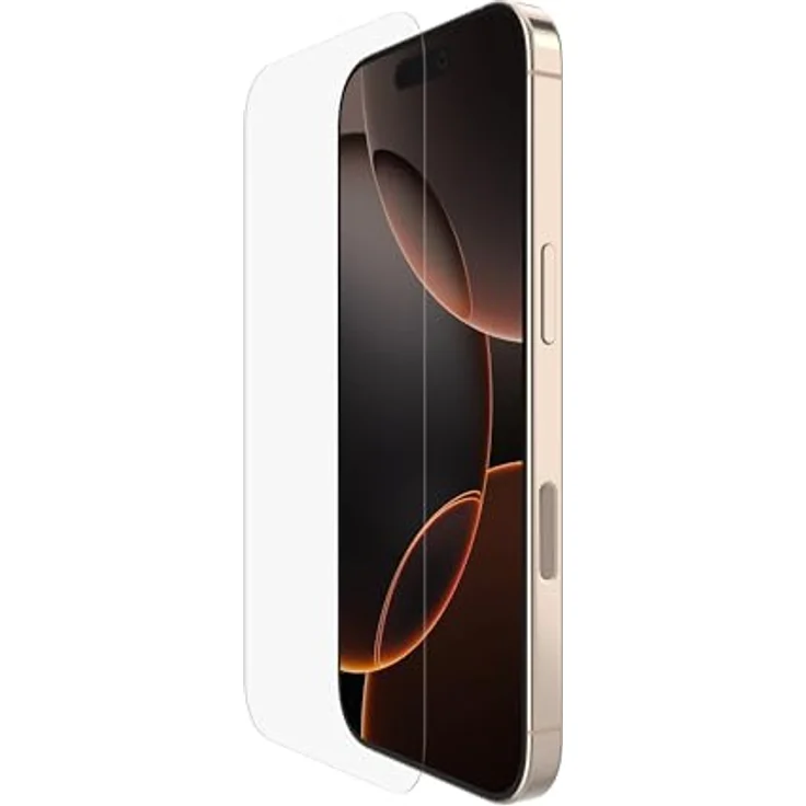 Belkin ScreenForce InvisiGlass iPhone 16 Pro Displayschutz, kratzfester Stoßschutz, recyceltes Glas, antimikrobiell, 9H Härtegrad, Positionierungsschale, für iPhone 16 Pro – Bild 1
