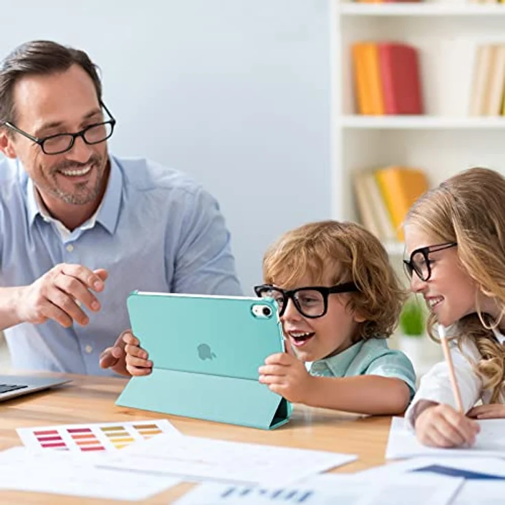 ProCase Hülle für iPad A16 11" (2025) & iPad 10. Gen 10,9" (2022) - Leicht, Dünn, Hart, Smart Cover mit Auto Wake/Sleep - Aqua – Bild 3