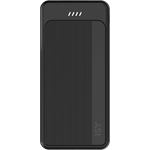 ISY IPP-10000-C-BK Powerbank 10.000 mAh, Schwarz mit kompaktem Design
