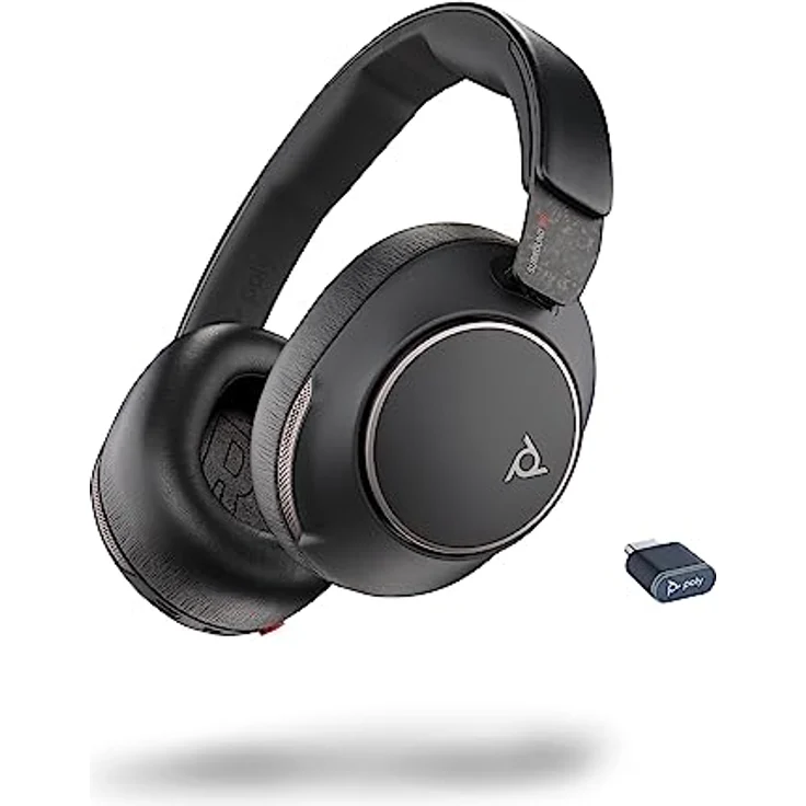 Poly Voyager Surround 80 UC-Bluetooth-Headset (Plantronics) Noise Cancelling-Mikrofone für klare Gespräche –Adaptives ANC–Funktioniert mit iPhone, Android, PC/Mac, Zoom, Microsoft Teams(zertifiziert) – Bild 1