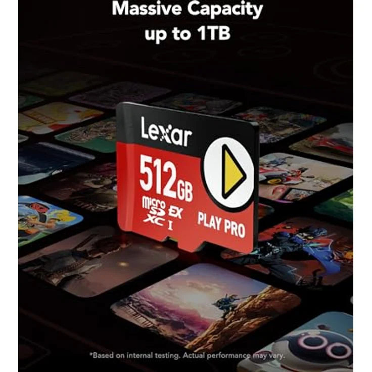 Lexar PLAY PRO microSDXC Express, 512 GB, V30, Lesegeschwindigkeit 900 MB/s, Schwarz-Rot – Bild 6
