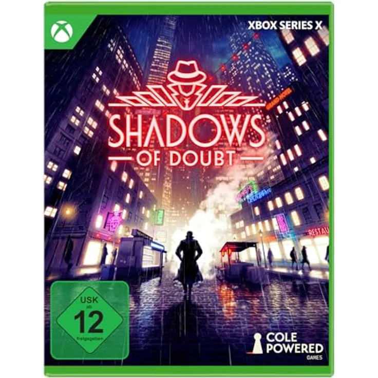 Fireshine Games Shadows of Doubt, Xbox Series X-Game mit vollständig simulierter Sci-Fi-Noir-Stadt