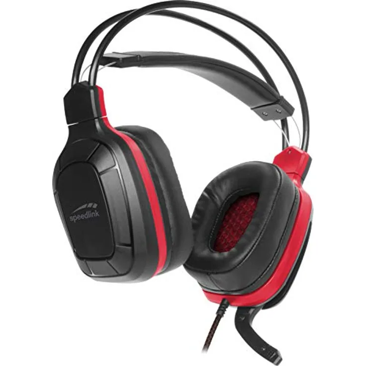 Speedlink DRAZE Gaming Headset, kabelgebundenes Over-Ear-Headset mit einziehbarem Mikrofon und 1,2 m Kabellänge, Schwarz