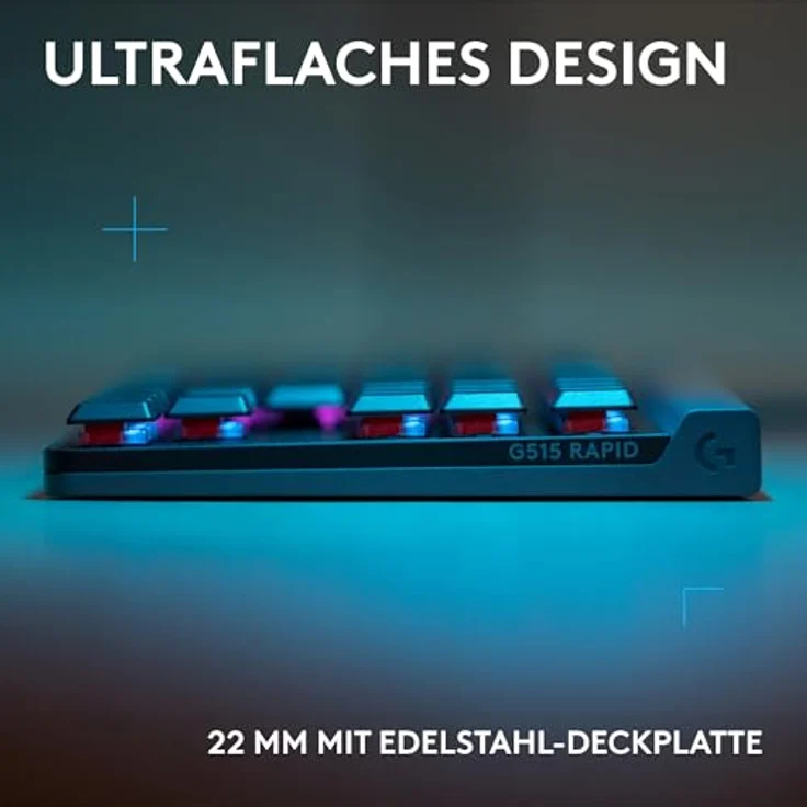 Logitech G G515 Rapid TKL, Flache kabelgebundene Gaming-Tastatur mit analogen flachen Schaltern, Rapid Trigger und USB-A-Anschluss, DEU QWERTZ - Schwarz – Bild 3