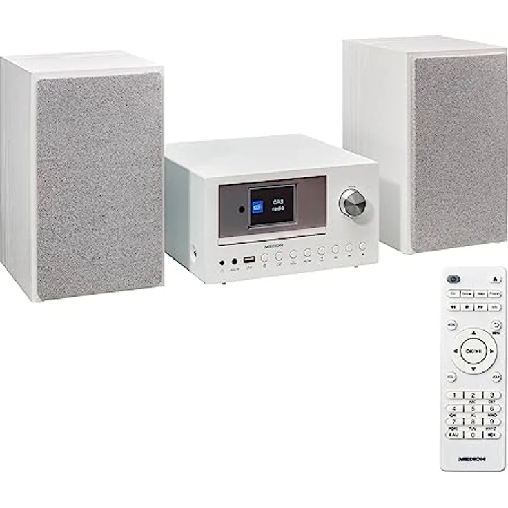 MEDION P85003 Micro Audio System Kompaktanlage (Internetradio, DAB+, Bluetooth, 2x150 W) weiß