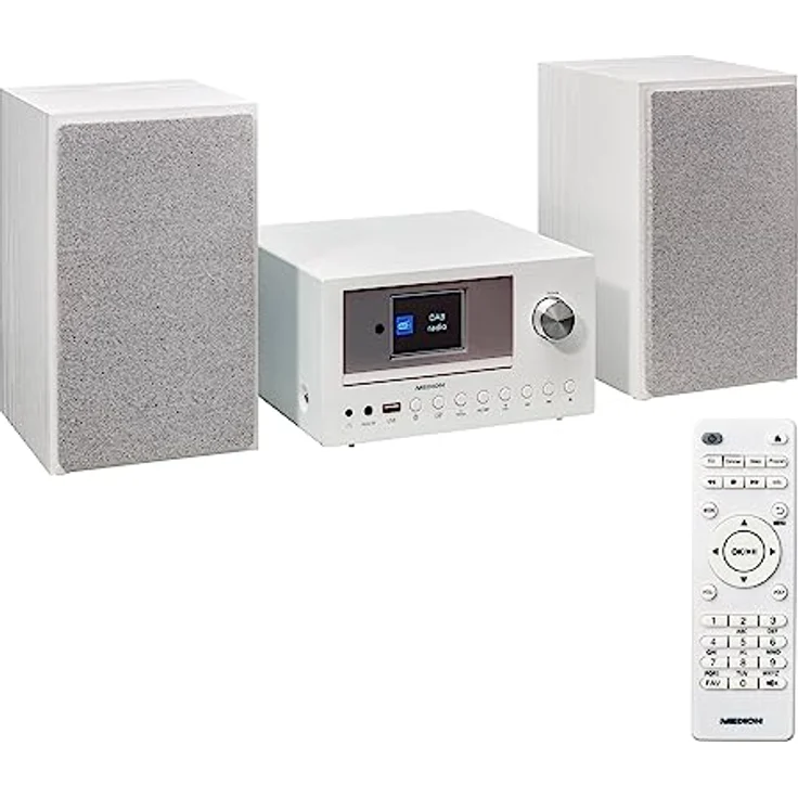 MEDION P85003 Micro Audio System Kompaktanlage (Internetradio, DAB+, Bluetooth, 2x150 W) weiß – Bild 1