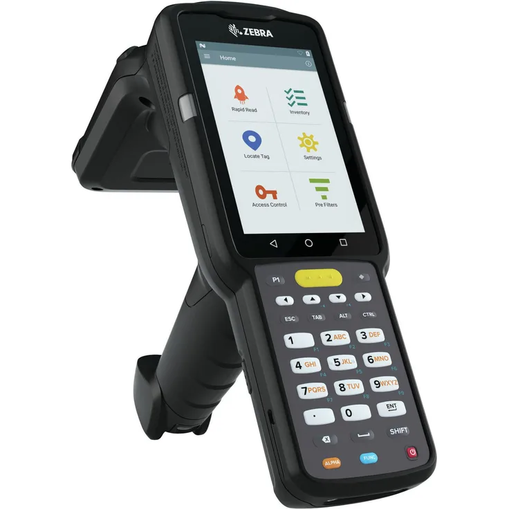 Zebra MC3330XR UHF RFID Gun (2D-Barcodes), Barcode-Scanner, Schwarz mit 4 GB RAM und 32 GB Flash-Speicher