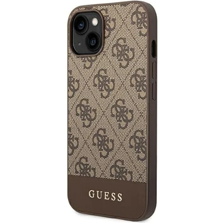 CG MOBILE Guess GUHCP14SG4GLBR hülle für iPhone 14 6,1" braun Hard case 4G Stripe Collection – Bild 2