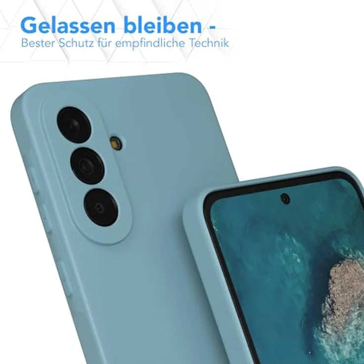 EAZY CASE Silikonhülle für Galaxy A37, stoßfestes TPU Case mit Kameraschutz, matt in Blaugrün, dünn und kratzresistent – Bild 4
