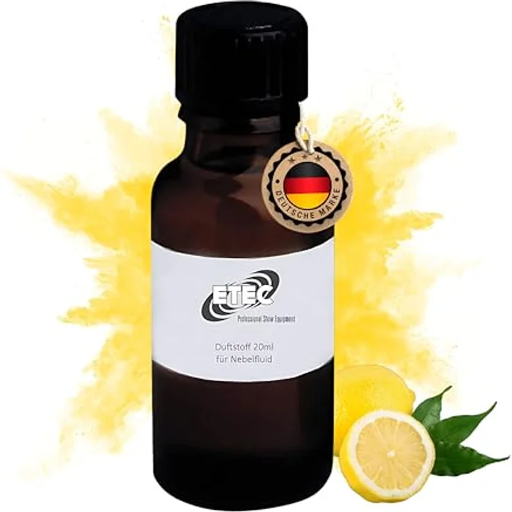 ETEC SMOKE-LEMON Duftstoff für Nebelfluid, 20 ml – Zitrone für Nebelmaschinen, dosierbar für 5-30 Liter Nebelfluid, ideal für Party, Disco, DJ Events und Bühnenbeleuchtung – Bild 1