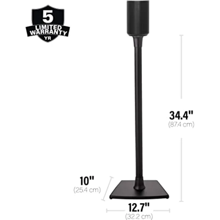 Sanus WSSE11 Lautsprecherständer für Sonos Era 100, 87,40 cm Höhe, Kabelmanagement, sicherer Halt - Schwarz – Bild 2