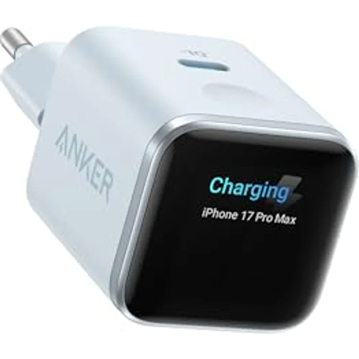 Anker Nano 45W USB C Ladegerät, Smart Ladegerät mit Display und Schonmodus, kompaktes GaN Schnellladegerät für iPhone 17/16/15 Serie, iPad, MacBook – Bild 1