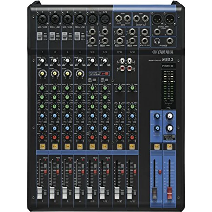 Yamaha MG 12 Mischpult Analog Sound Mixer (12-Kanal, 6x Mic, 2x AUX, XLR) – Bild 2