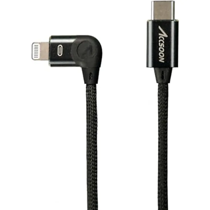 Accsoon USB-C auf Kabel für SeeMo 30cm, USB-C-kompatibel mit Lightning-Datenkabel, geflochtenes Kabel, 30 cm lang