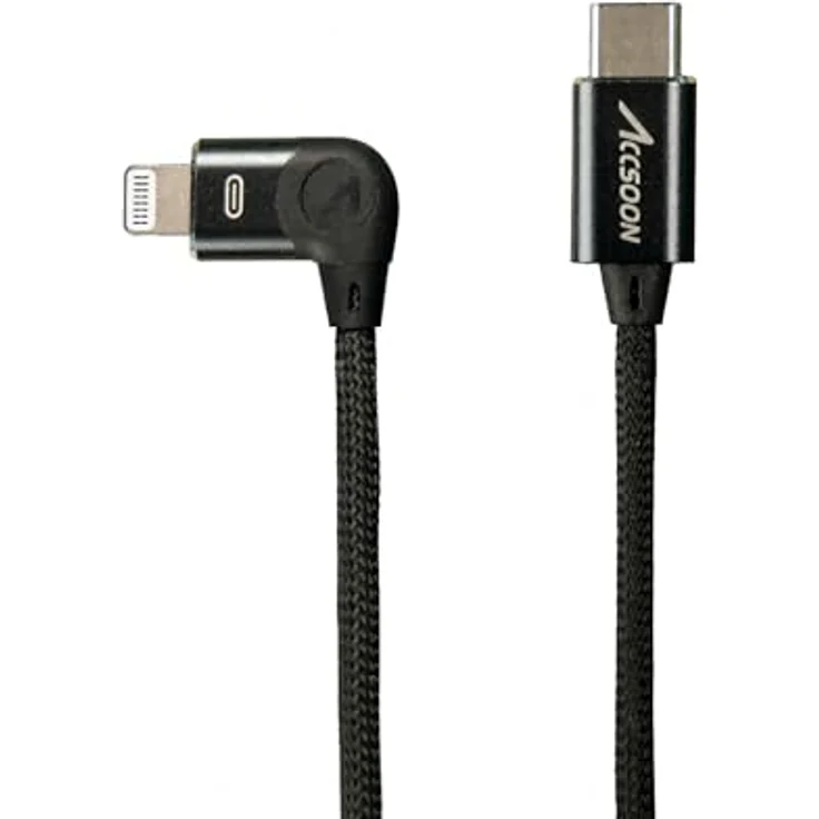 Accsoon USB-C auf Kabel für SeeMo 30cm, USB-C-kompatibel mit Lightning-Datenkabel, geflochtenes Kabel, 30 cm lang – Bild 1
