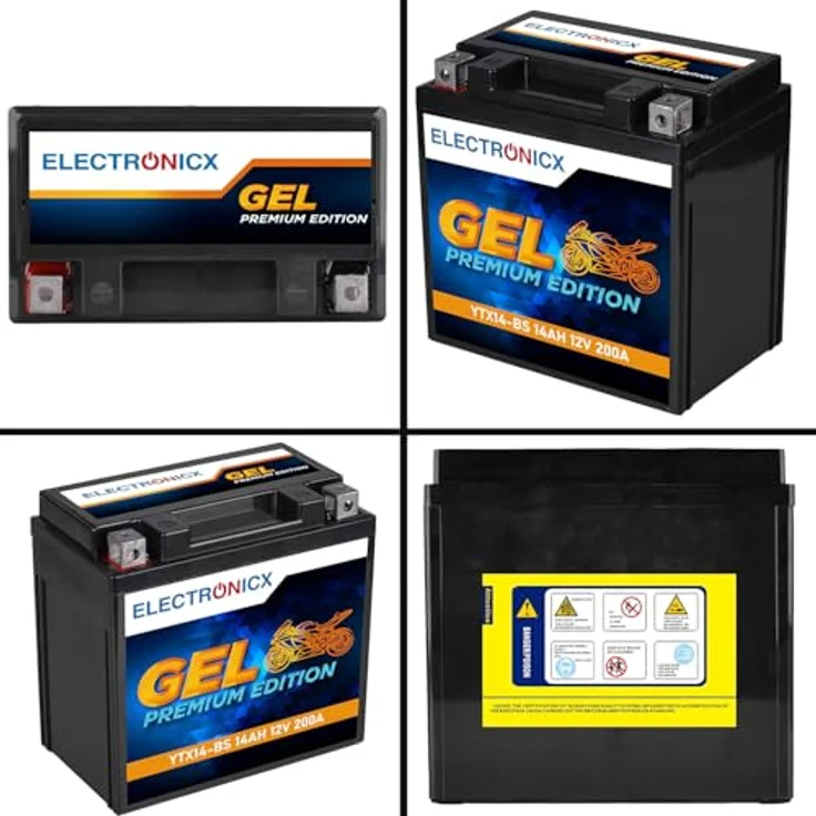 Electronicx Extreme Edition GEL Motorradbatterie 14Ah 12V - wartungsfrei, tiefentladungsfest, auslaufsicher für Motorrad, Roller und Quad – Bild 9