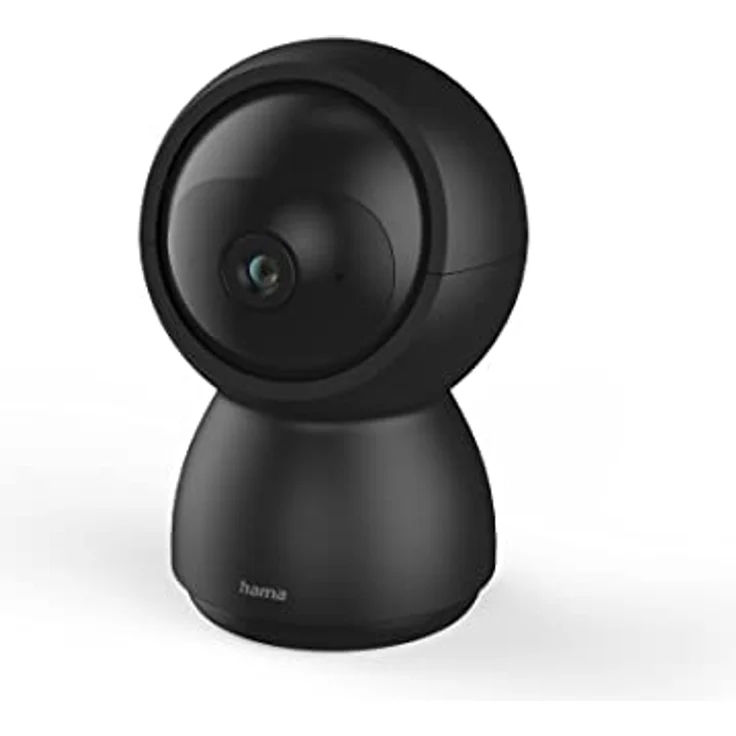 Hama Überwachungskamera innen WLAN (schwenkbare, neigbare WLAN Kamera mit App, Nachtsicht, Aufzeichnung, Bewegungsmelder, Gegensprechanlage, auch als Haustierkamera, Babyphone, 1080p, 128GB) schwarz – Bild 1