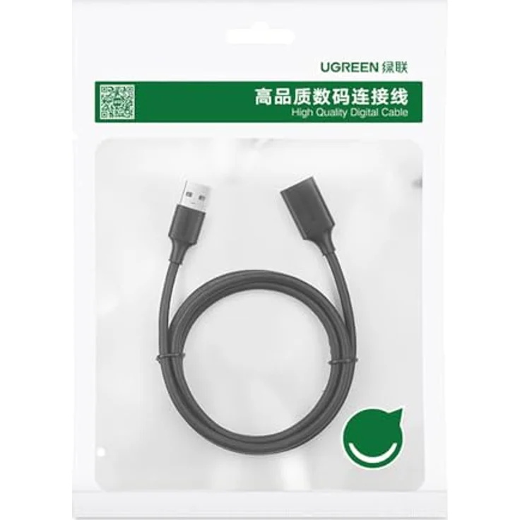 UGREEN USB 2.0-Verlängerungskabel, A-Stecker auf A-Buchse, vergoldet, 0,5 m, Rundkabel, schwarz – Bild 5