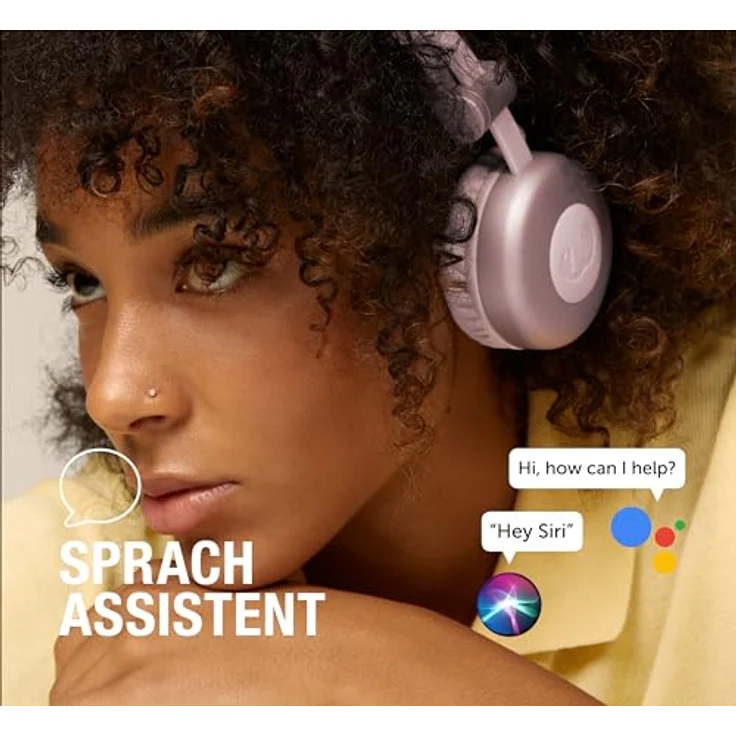 Fresh 'n Rebel Code Core, Bluetooth-Kopfhörer on-Ear, kabellos, 30 Stunden Spielzeit, mit Mikrofon und Sprachassistent, Lautstärkeregler und Wiedergabe/Pause-Tasten, faltbar (Smokey Pink) – Bild 5