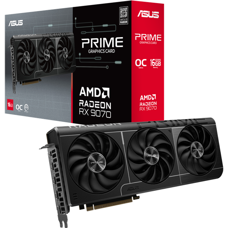 ASUS Prime Radeon RX 9070 OC Edition Grafikkarte, 16 GB GDDR6 mit Triple-Fan-Kühlerdesign – Bild 1