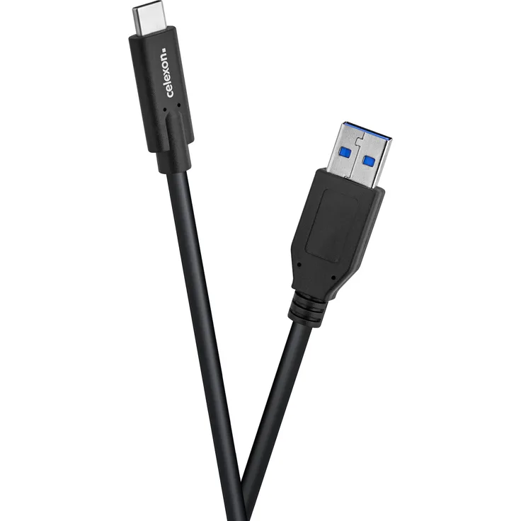 celexon USB-C auf USB-A Kabel, USB 3.2 Gen 2x1, 10 Gbps, 0,5 m, schwarz