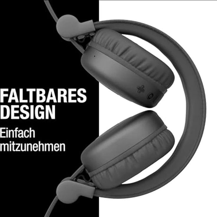 Fresh 'n Rebel Code Core, Bluetooth-Kopfhörer on-Ear, kabellos, 30 Stunden Spielzeit, mit Mikrofon und Sprachassistent, Lautstärkeregler und Wiedergabe/Pause-Tasten, faltbar (Storm Grey) – Bild 4