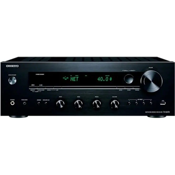 Onkyo TX-8470 2-Kanal Stereo Receiver, Hi-Res Audio, Roon Ready, schwarz