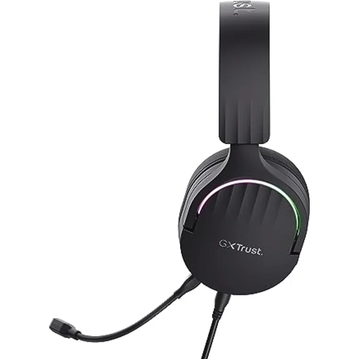 Trust Gaming GXT 490 Fayzo 7.1 Gaming Headset USB, 85% Recyclingkunststoff, Surround Sound, 50mm Treiber, 2m Kabel, Mikrofon mit Geräuschunterdrückung, RGB Over-Ear Kopfhörer für PC - Schwarz – Bild 4