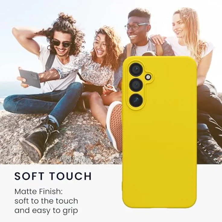 kwmobile Handyhülle für Samsung Galaxy A55 5G - weiches Silikon Case in strahlend Gelb, reißfest und rutschfest mit präzisen Ausschnitten für Tasten und Kamera – Bild 4