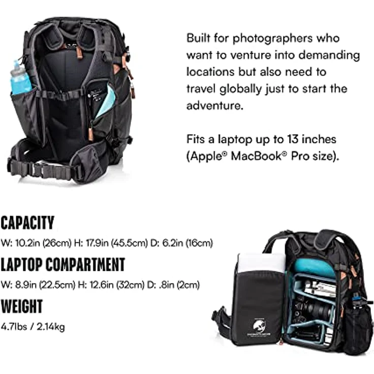 Shimoda Backpack Explore V2 25, Fotorucksack mit Core Unit Small Mirrorless, 25 l, schwarz, handgepäcktauglich – Bild 3