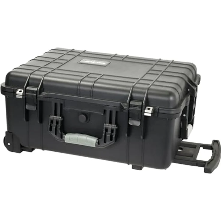 HMF ODK400 Outdoor-Trolley, Fotokoffer mit Rasterschaumstoff, wasserdicht und staubdicht, 58,5 x 45 x 27,5 cm, Schwarz – Bild 1