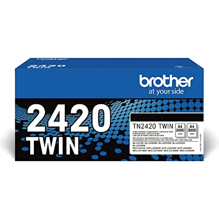 Brother TN-2420TWIN, Tonerpatrone für klare Dokumente, schwarz, 2er Pack – Bild 1